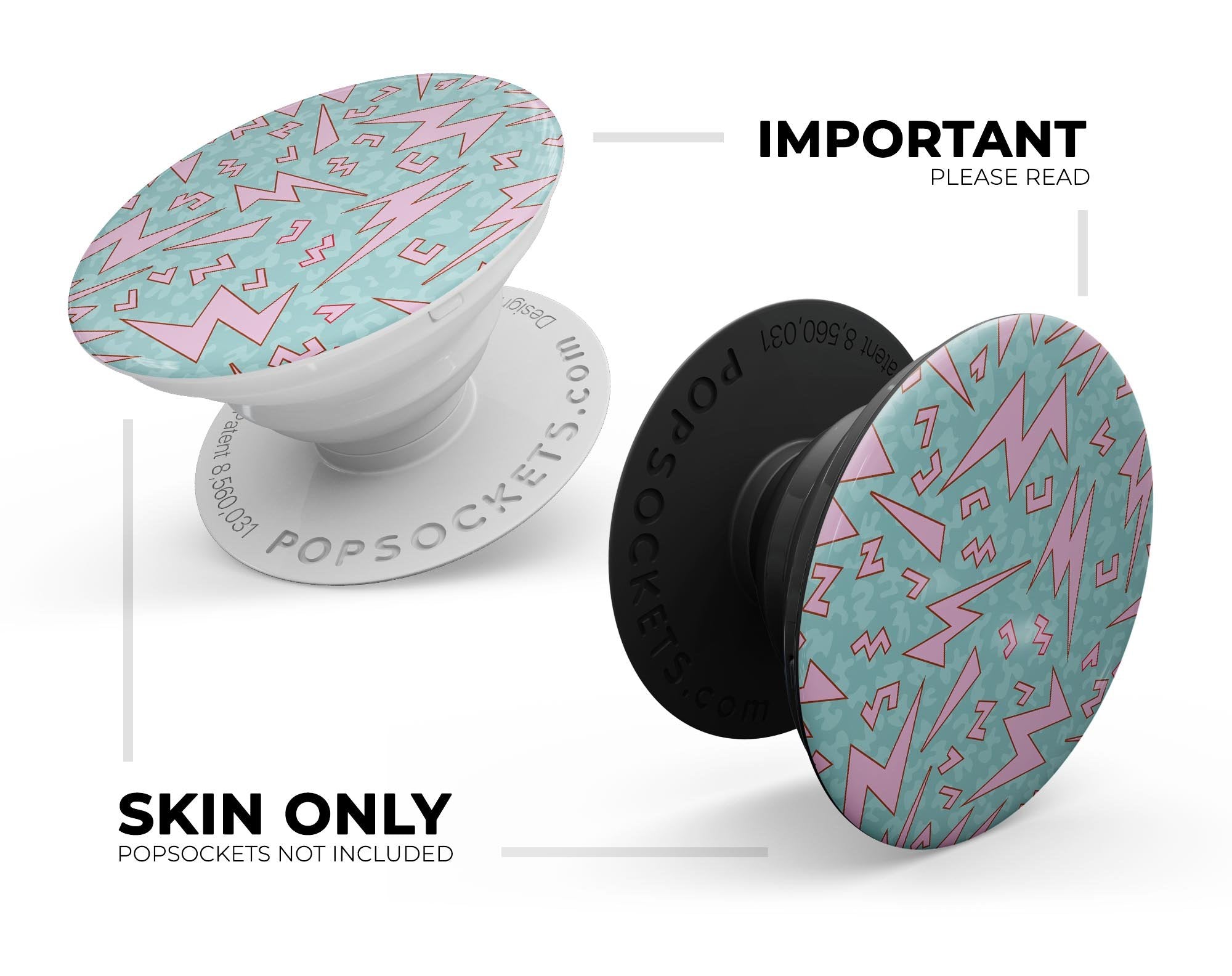 90's Zig Zag - Skin Kit for PopSockets and other Smartphone Extendable