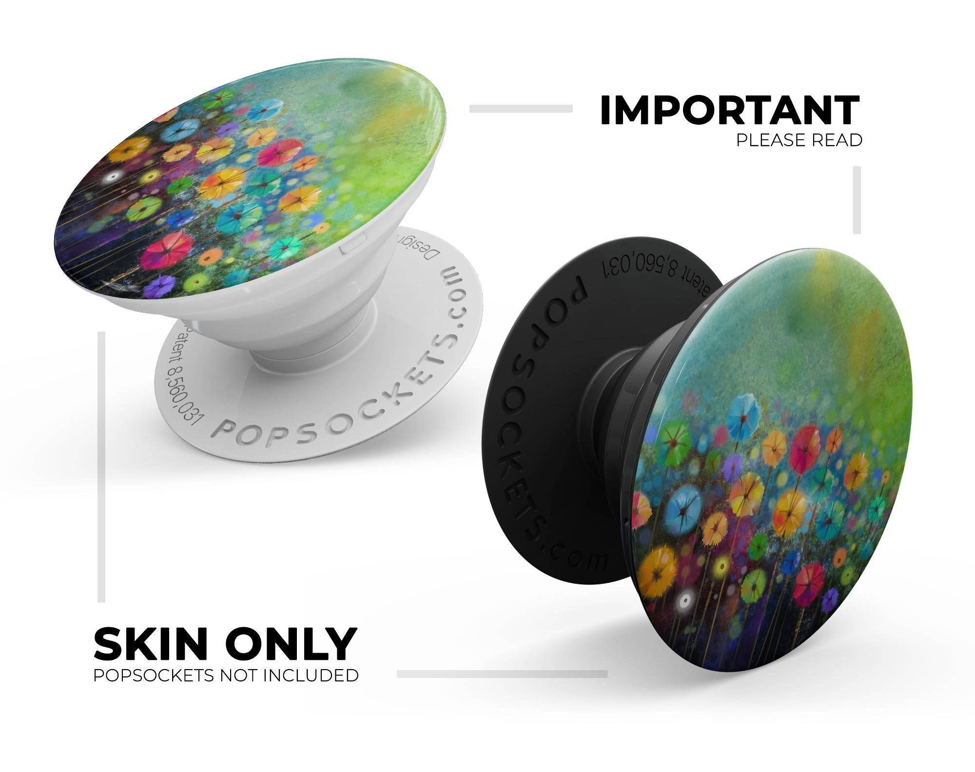 Abstract Flower Meadow - Skin Kit for PopSockets and other Smartphone