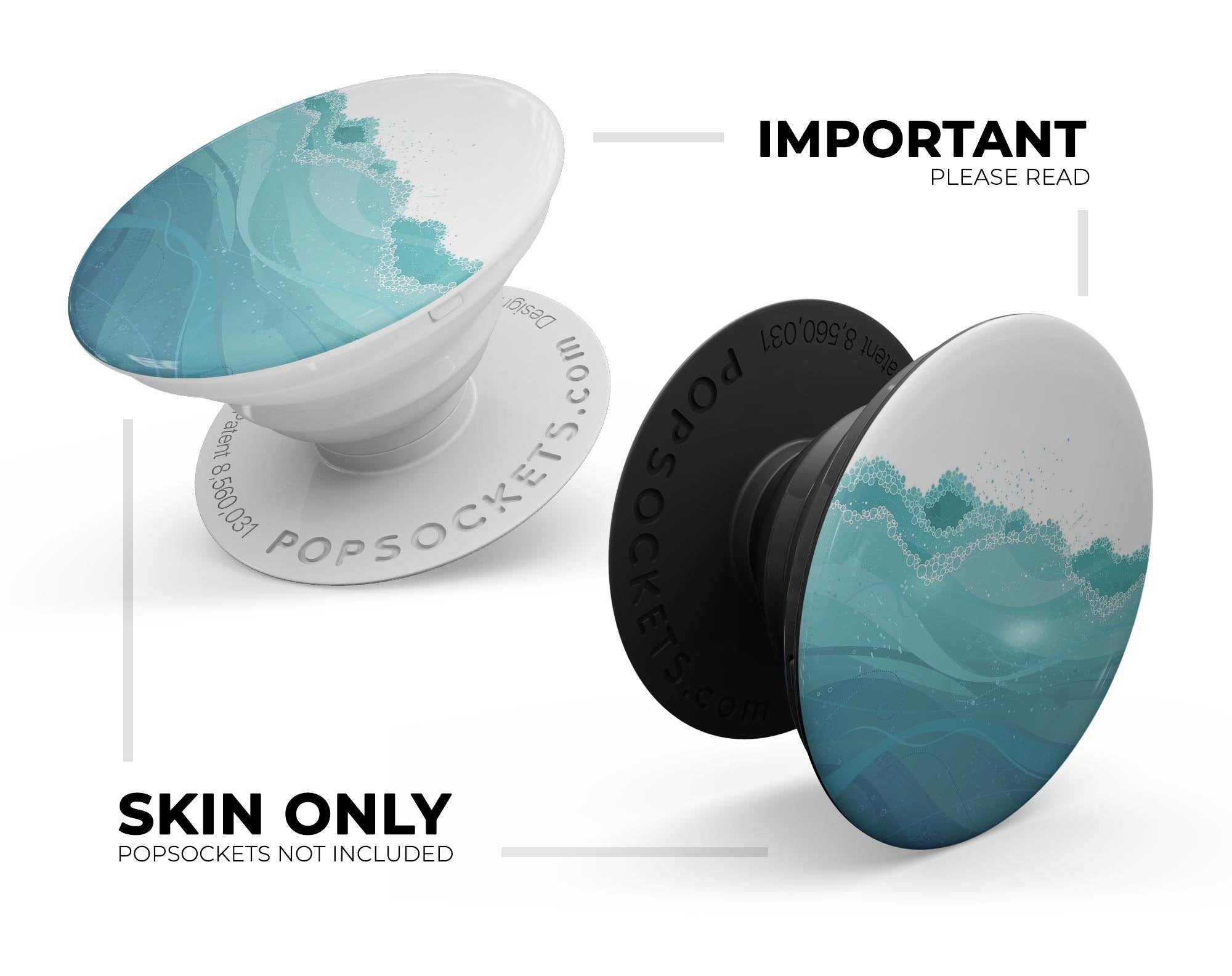 Abstract WaterWaves - Skin Kit for PopSockets and other Smartphone