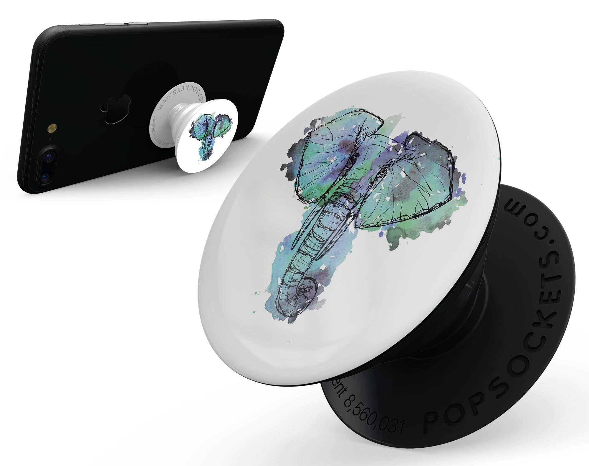 African Sketch Elephant - Skin Kit for PopSockets and other Smartphone