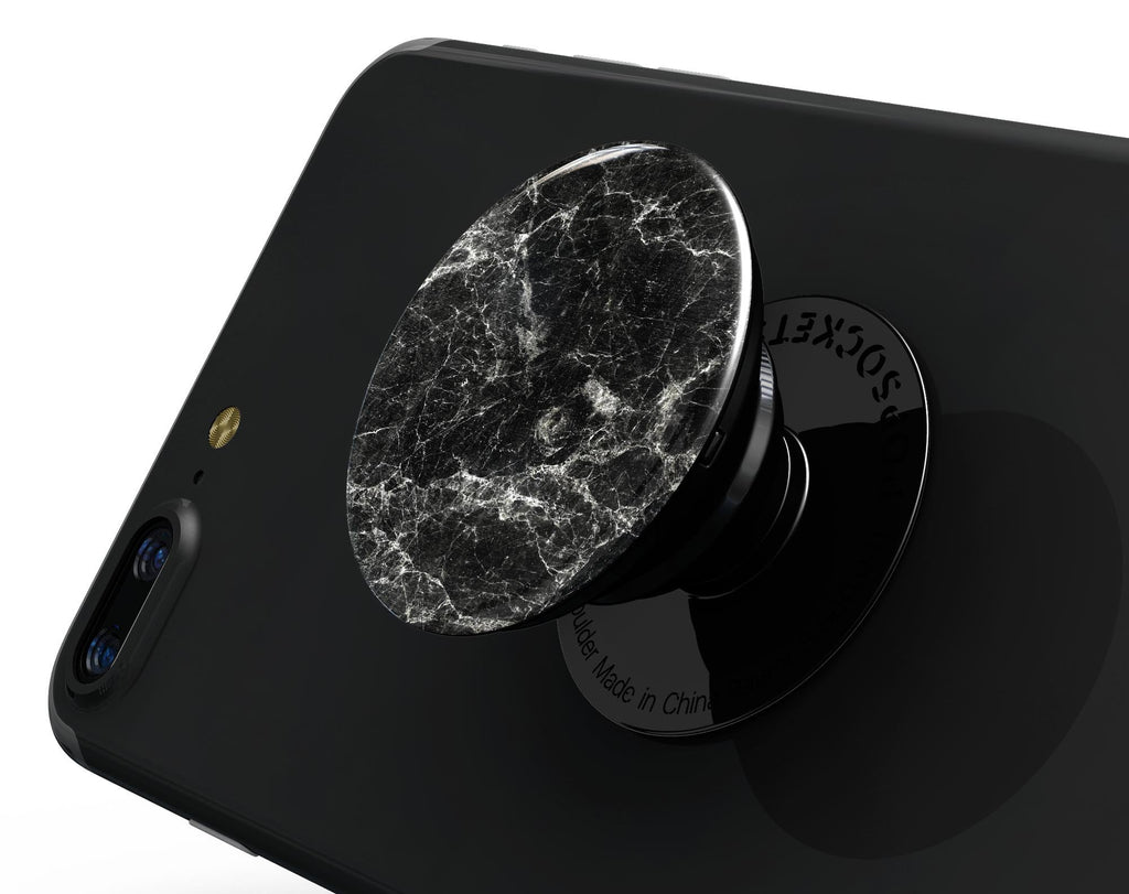 Black Scratched Marble - Skin Kit for PopSockets and other Smartphone