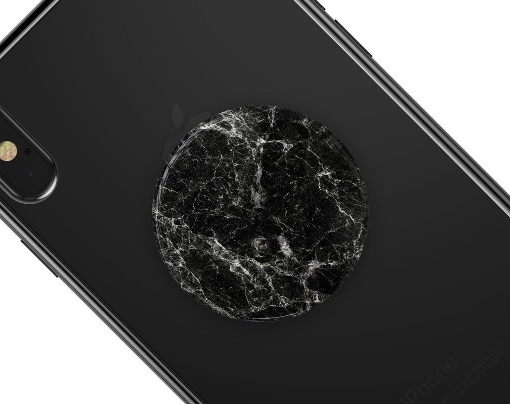 Black Scratched Marble - Skin Kit for PopSockets and other Smartphone