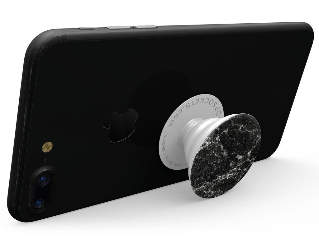 Black Scratched Marble - Skin Kit for PopSockets and other Smartphone