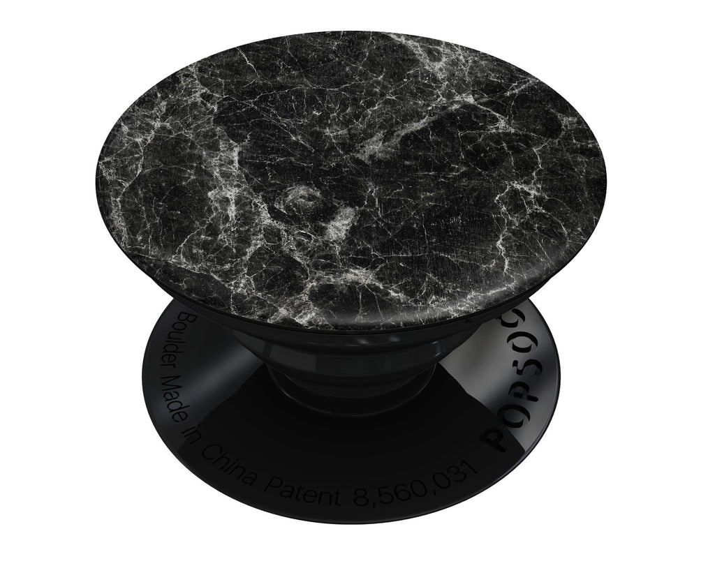 Black Scratched Marble - Skin Kit for PopSockets and other Smartphone