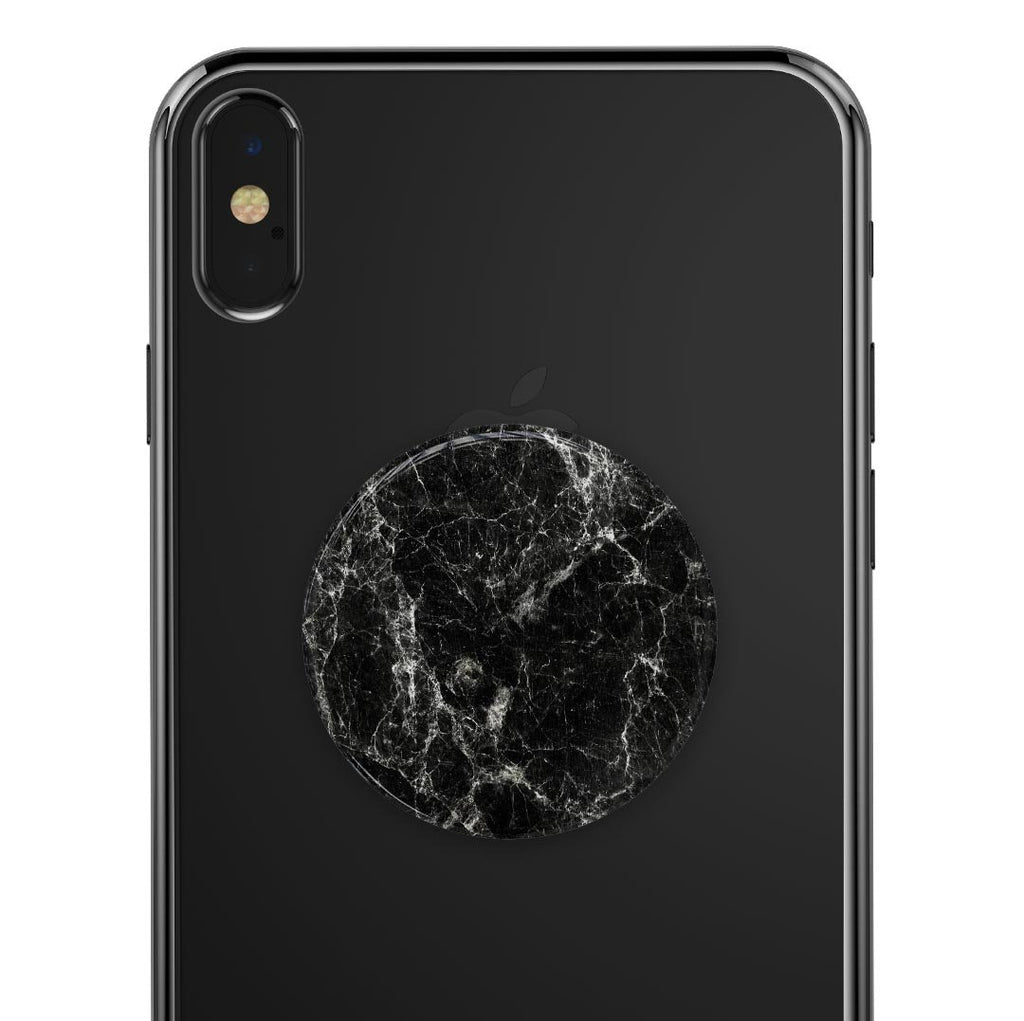Black Scratched Marble - Skin Kit for PopSockets and other Smartphone