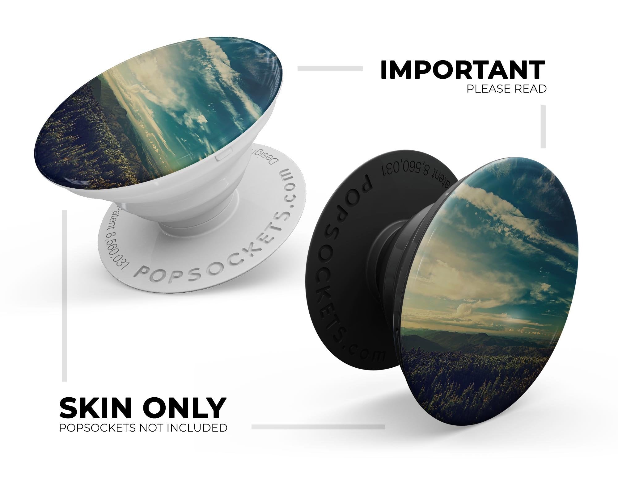 Country Skyline - Skin Kit for PopSockets and other Smartphone