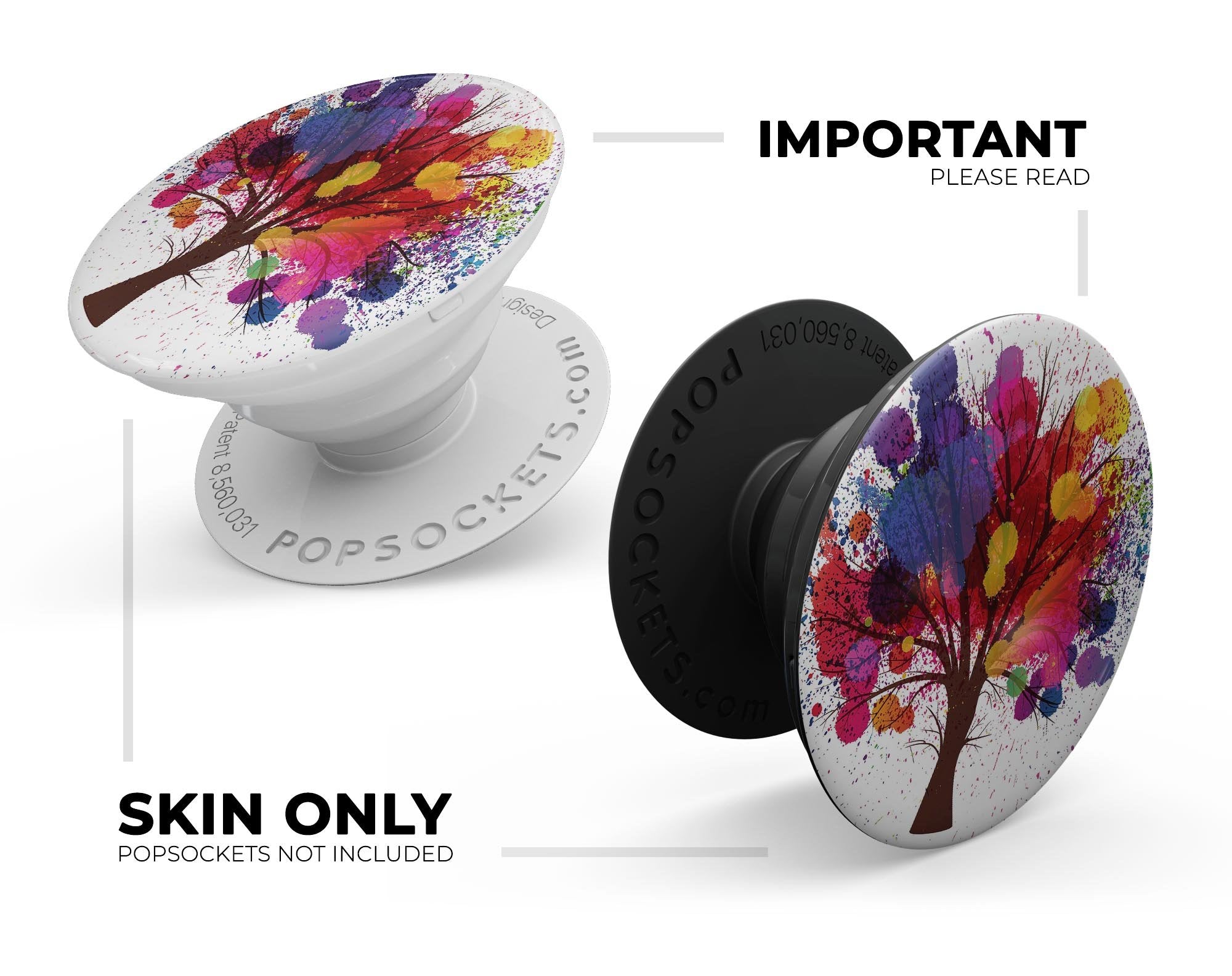 Crazy Splatter Tree - Skin Kit for PopSockets and other Smartphone