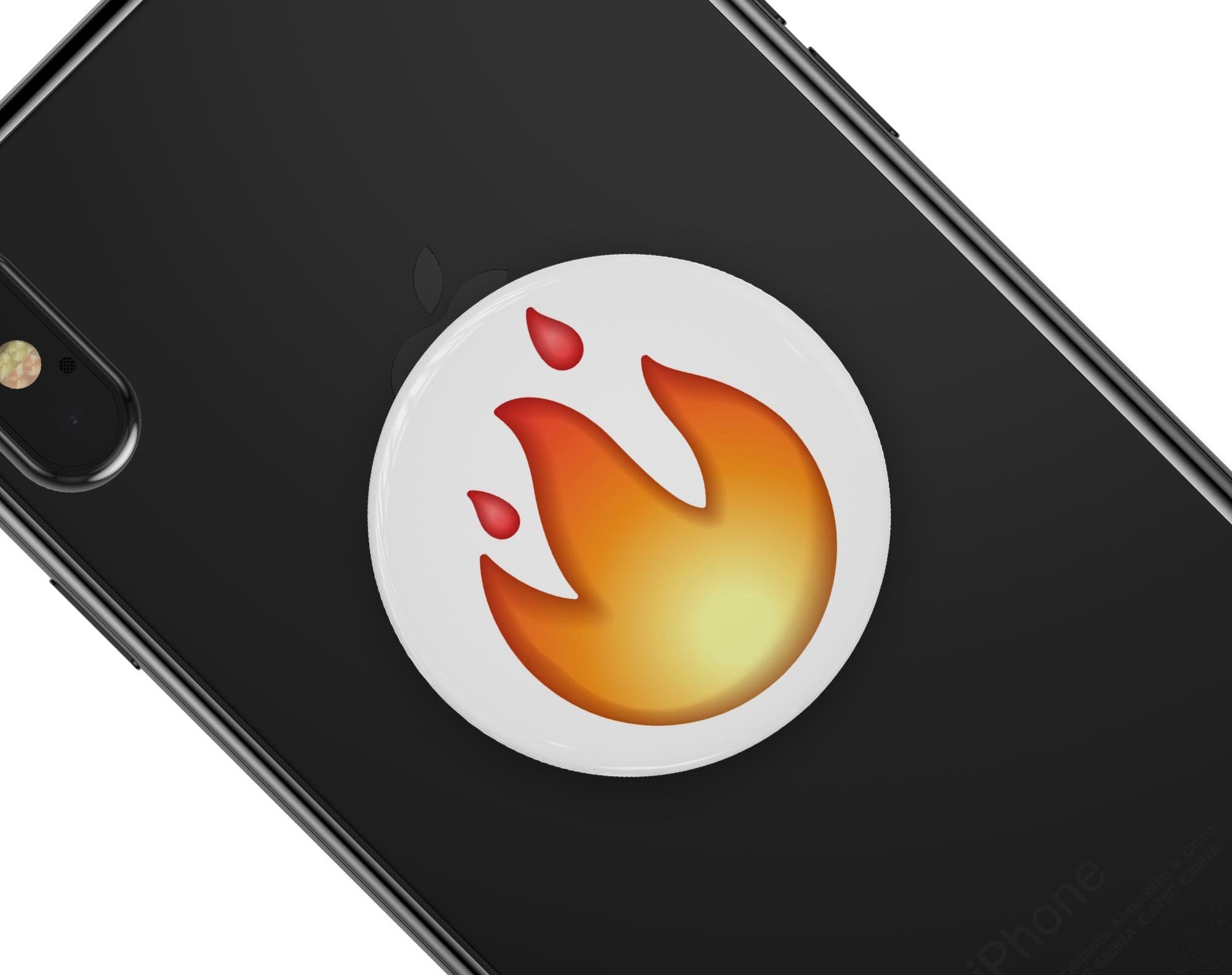 FIre Hot Emoticon Emoji - Skin Kit for PopSockets and other Smartphone