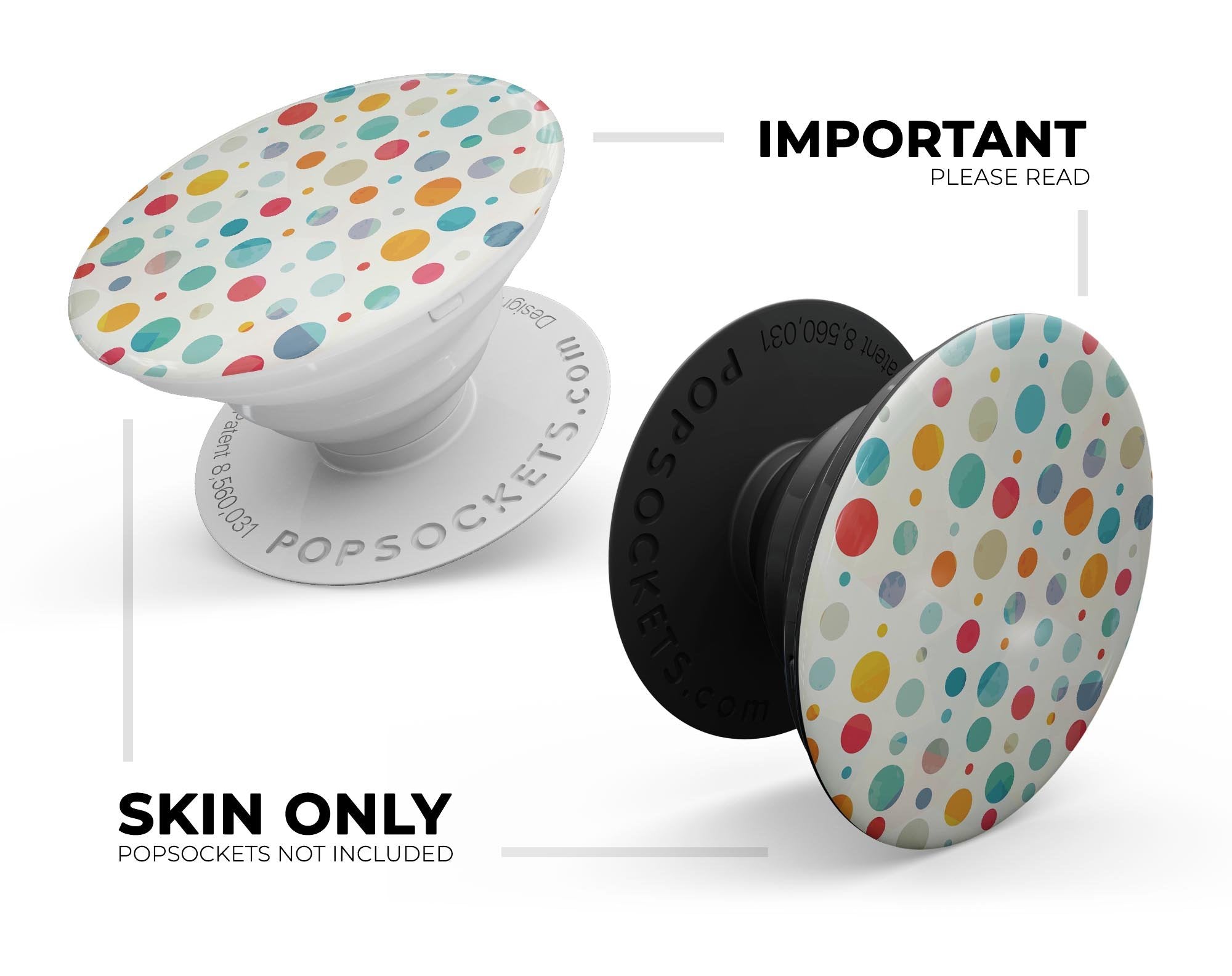 Fun Polka Pattern - Skin Kit for PopSockets and other Smartphone