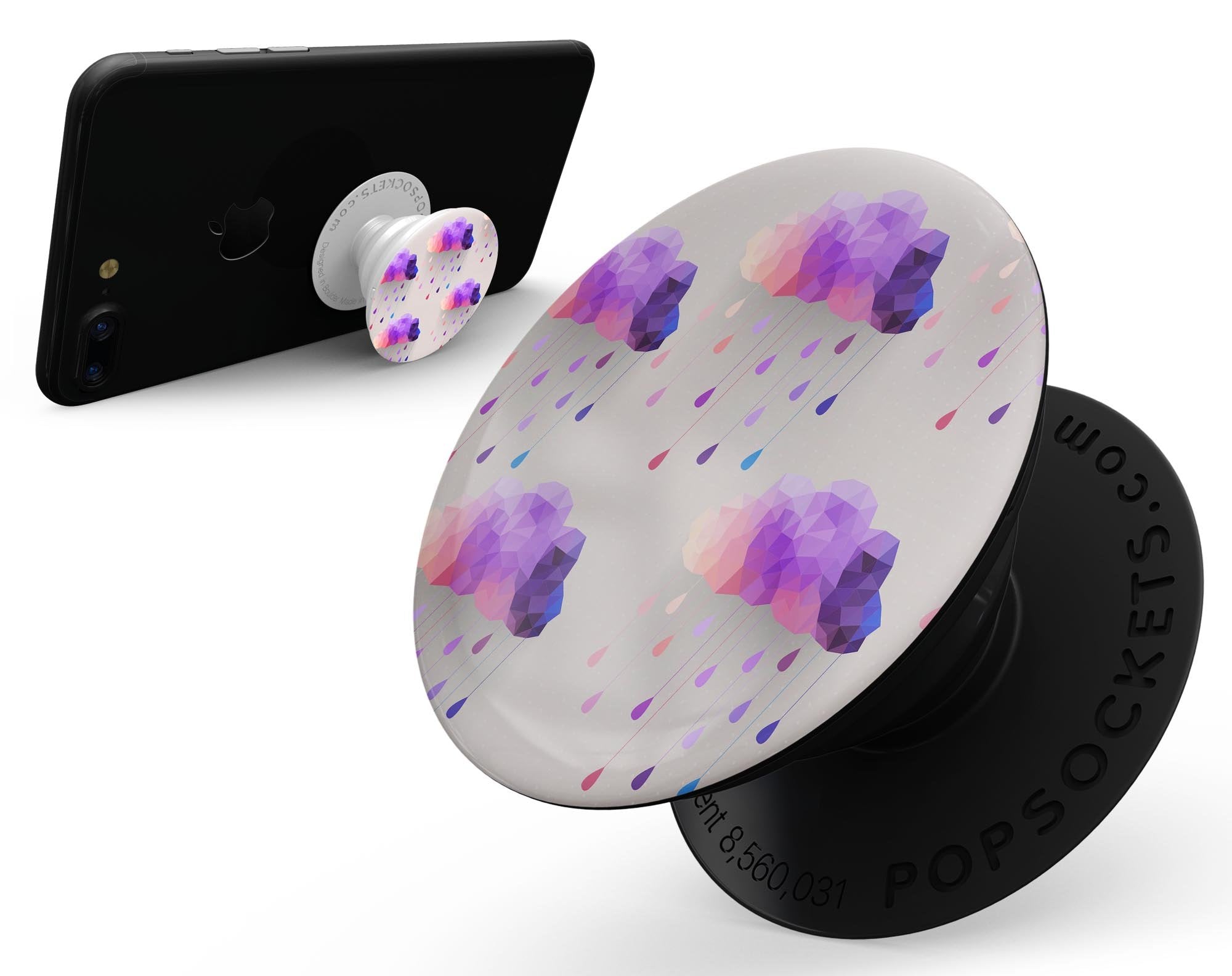 Geometric Rain Clouds - Skin Kit for PopSockets and other Smartphone