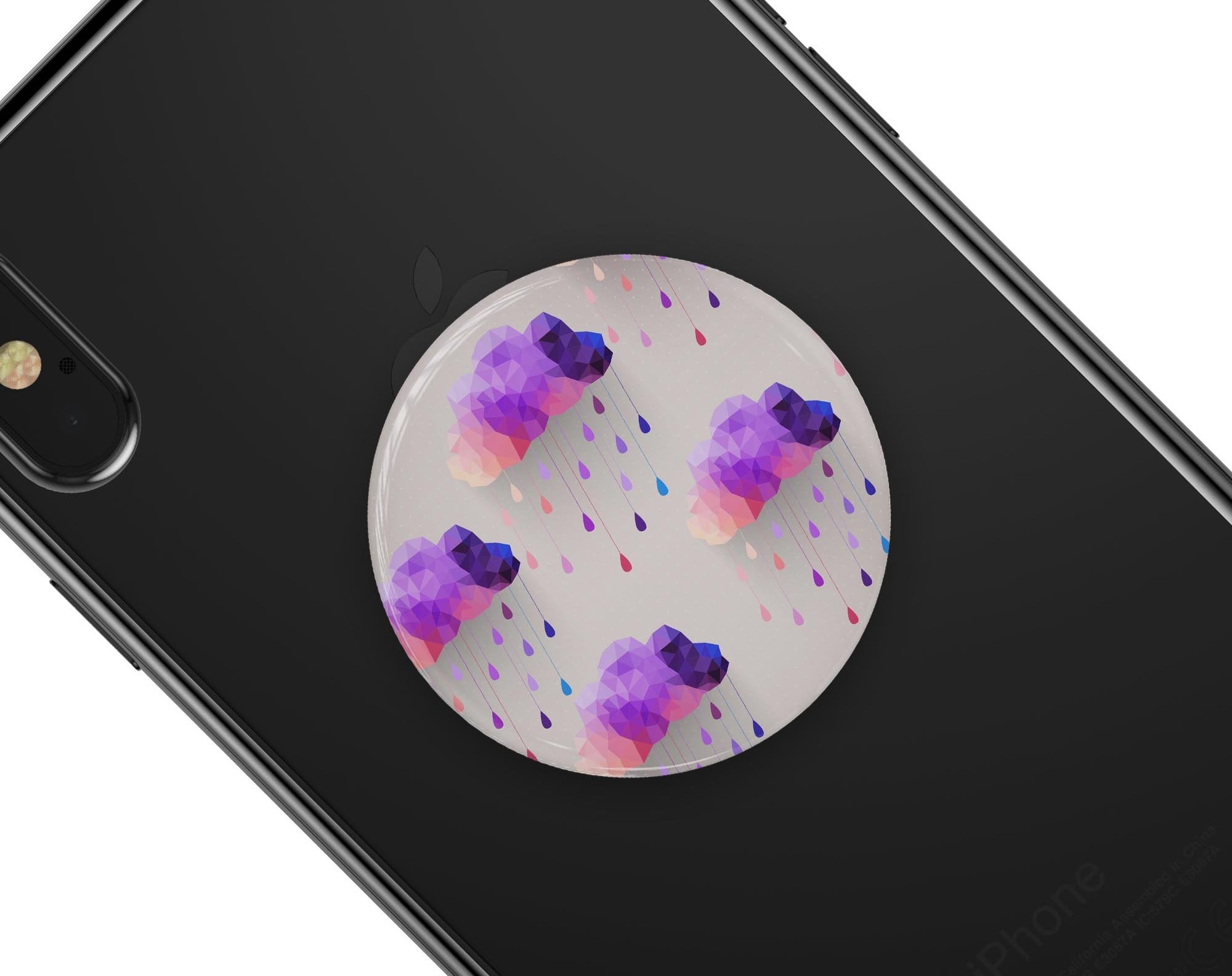 Geometric Rain Clouds - Skin Kit for PopSockets and other Smartphone