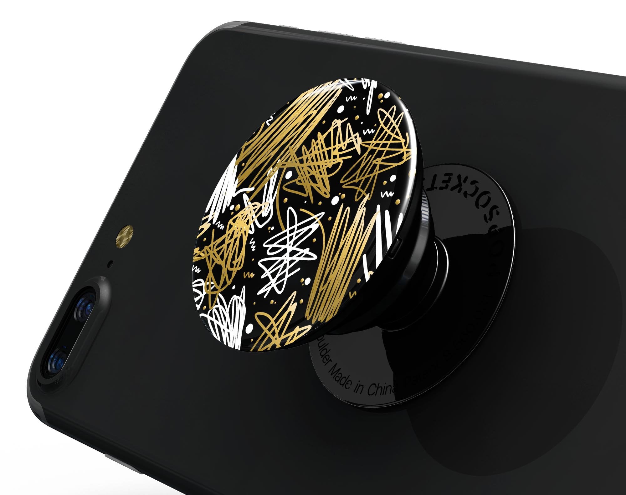 Gold and Black Squiggly - Skin Kit for PopSockets and other Smartphone
