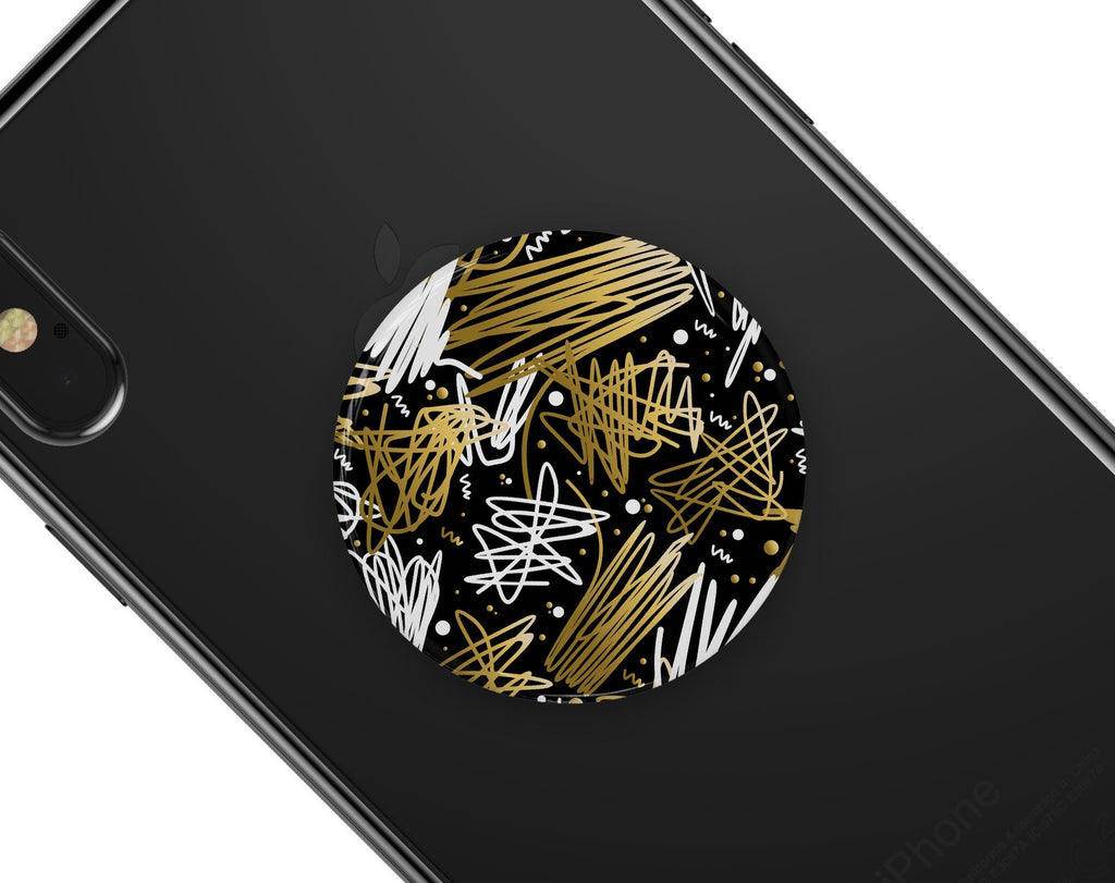 Gold and Black Squiggly - Skin Kit for PopSockets and other Smartphone