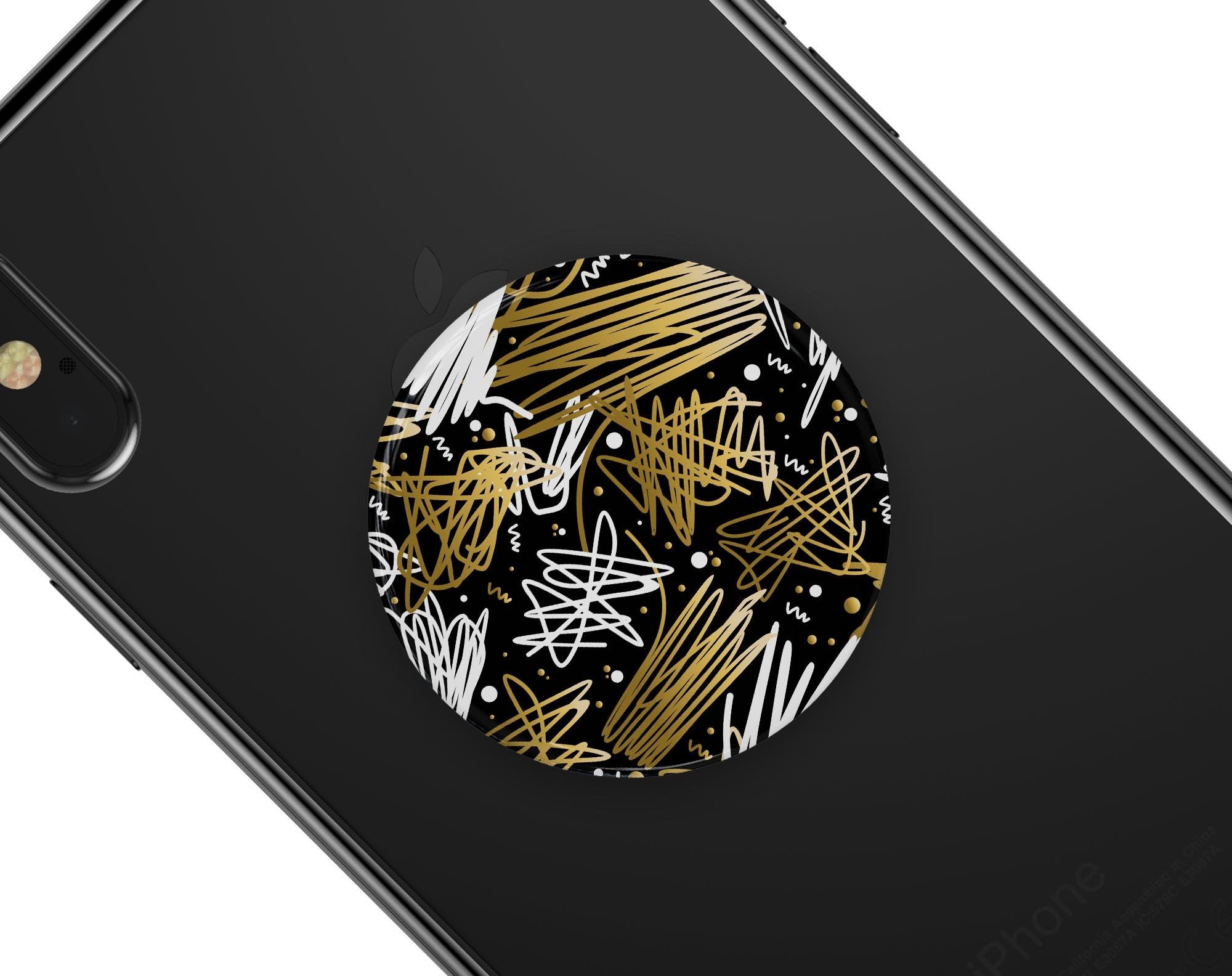 Gold and Black Squiggly - Skin Kit for PopSockets and other Smartphone