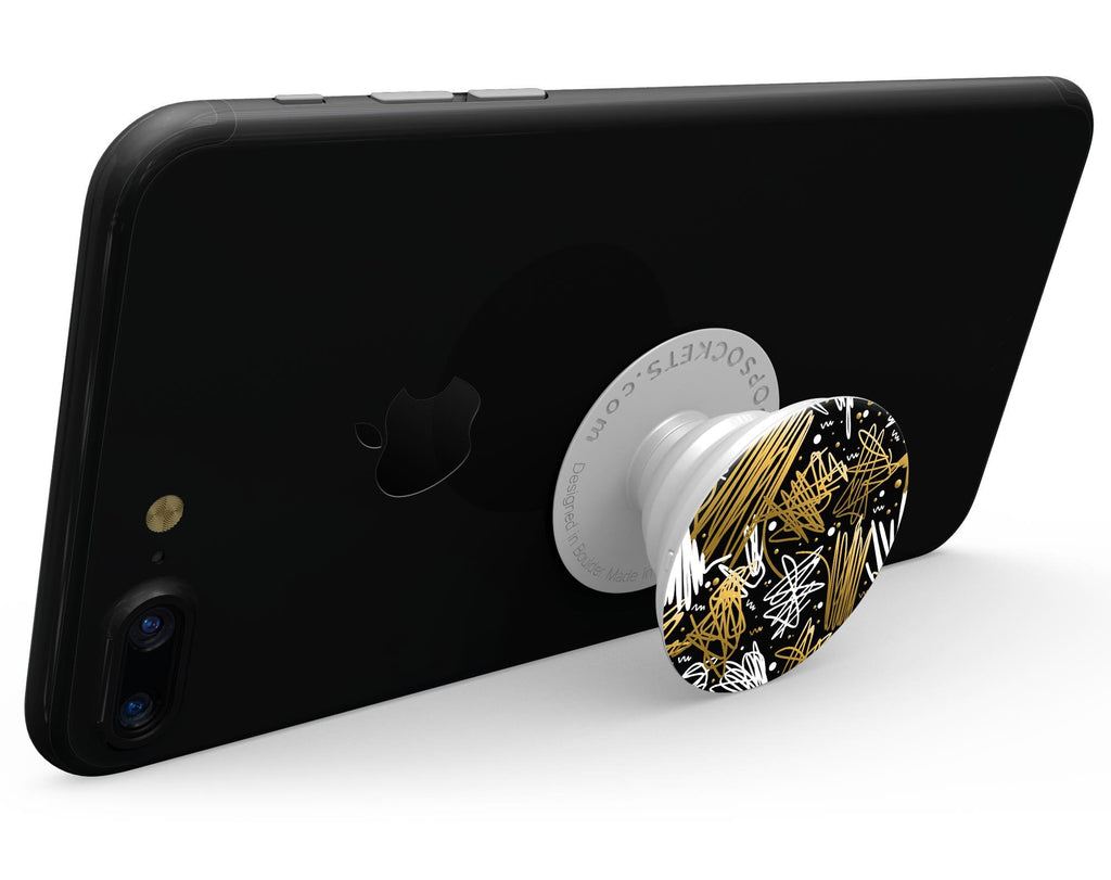 Gold and Black Squiggly - Skin Kit for PopSockets and other Smartphone