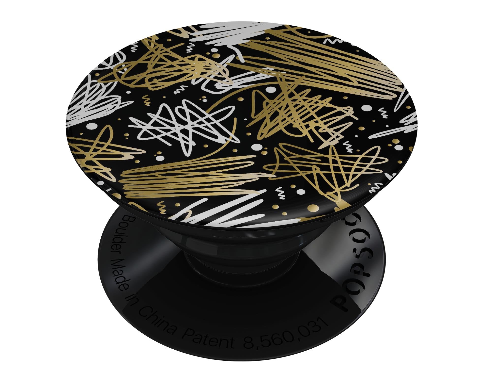 Gold and Black Squiggly - Skin Kit for PopSockets and other Smartphone