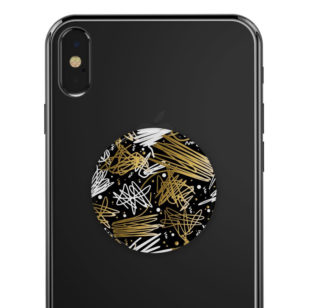 Gold and Black Squiggly - Skin Kit for PopSockets and other Smartphone