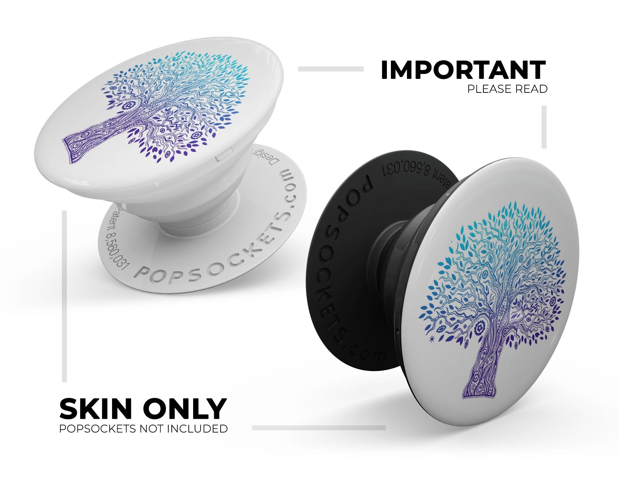 Gradiated Tree of Life - Skin Kit for PopSockets and other Smartphone