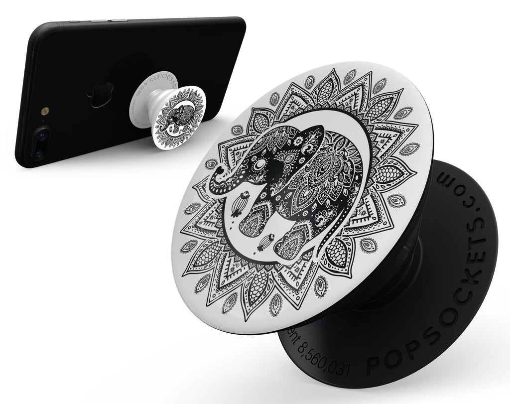 Indian Mandala Elephant - Skin Kit for PopSockets and other Smartphone