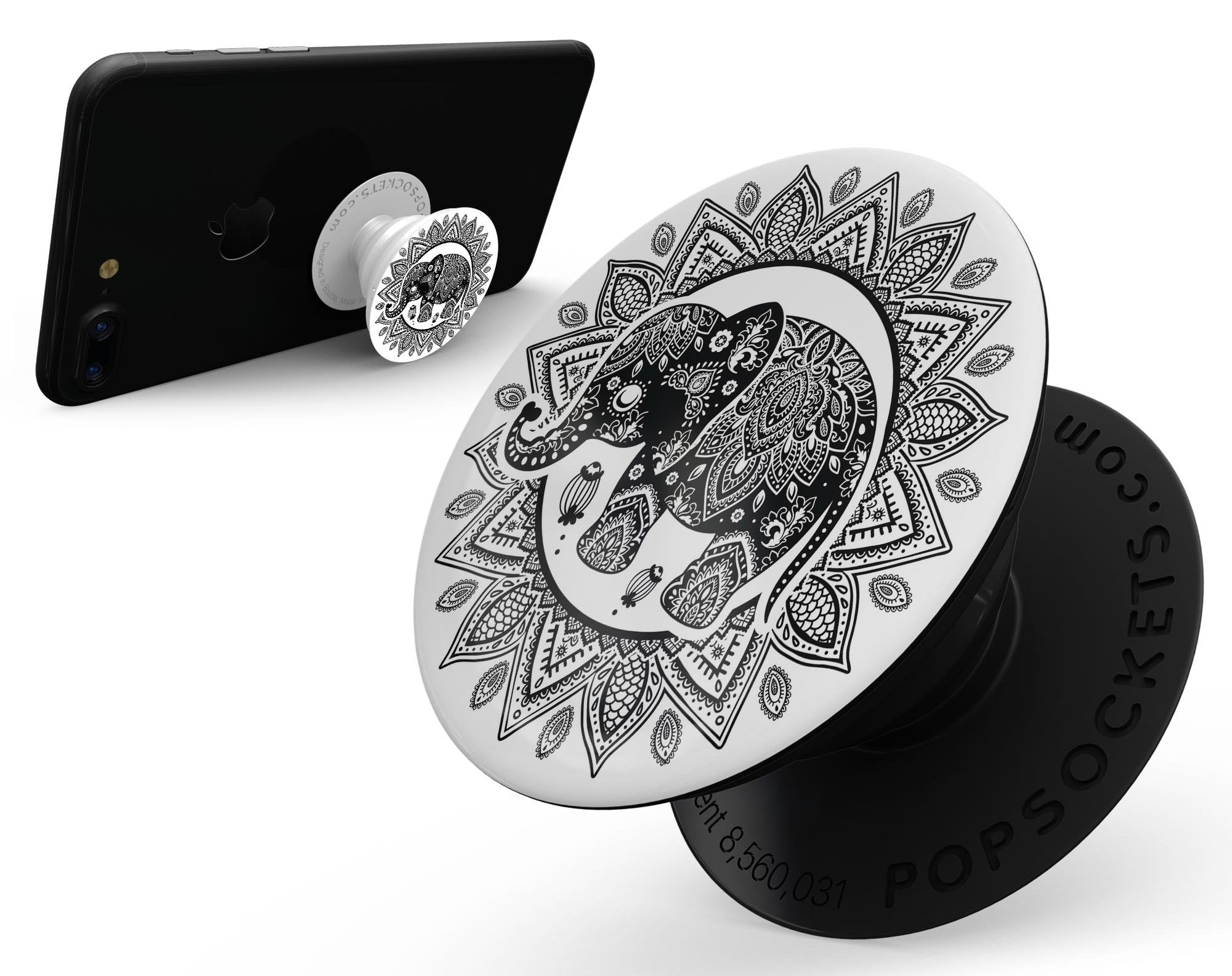 Indian Mandala Elephant - Skin Kit for PopSockets and other Smartphone