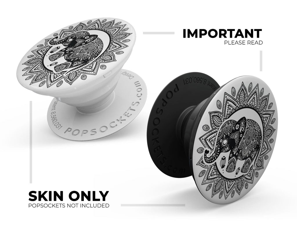 Indian Mandala Elephant - Skin Kit for PopSockets and other Smartphone